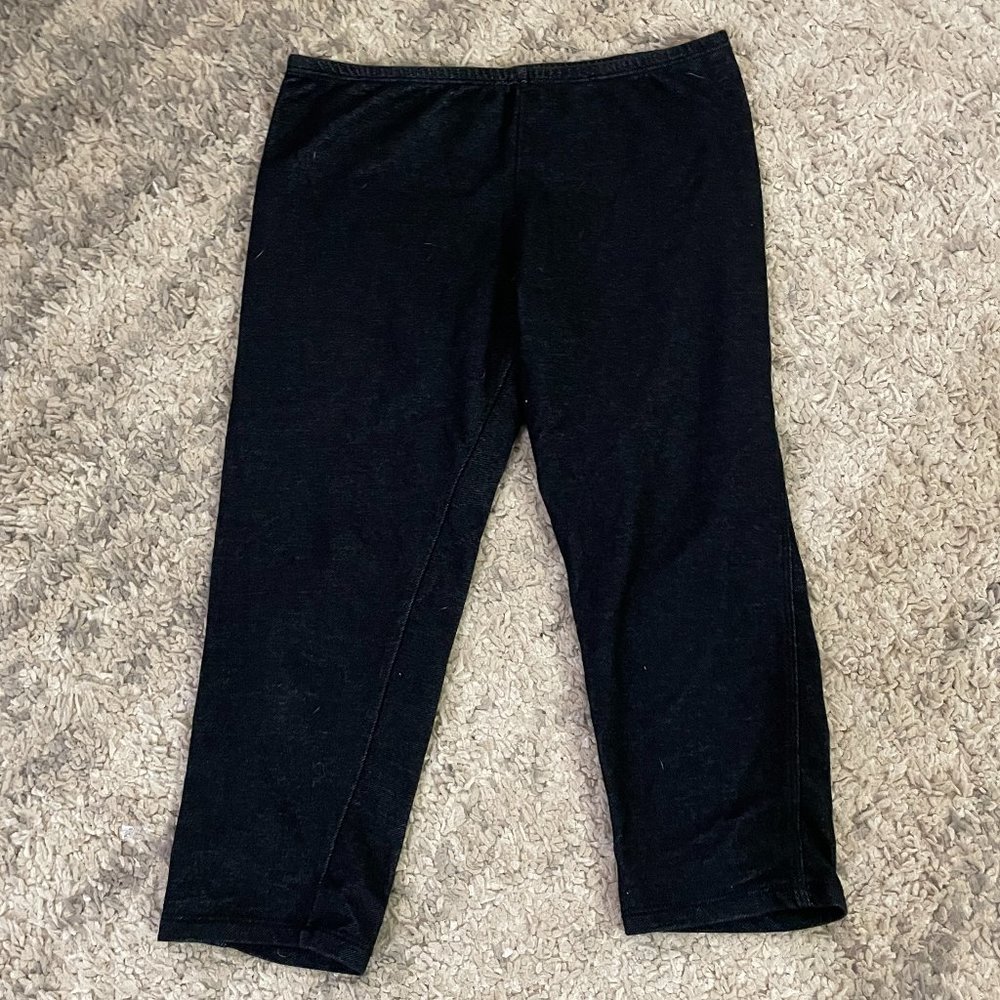 Navy Blue Jegging Cotton Caprie Shorts Girls sz Large 8/10
